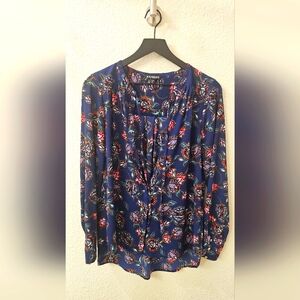 Express Floral Navy Blouse